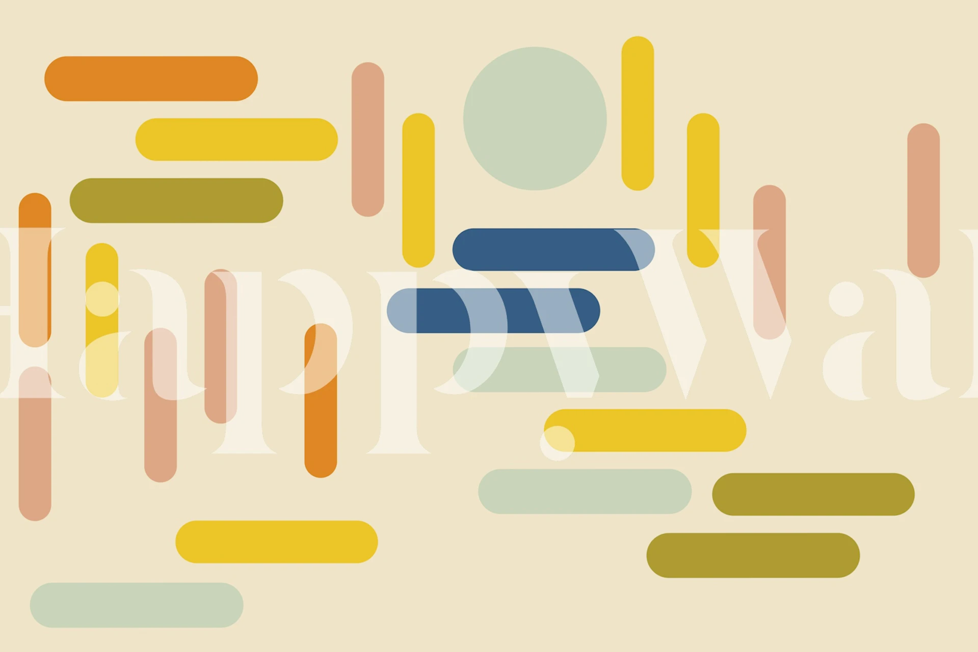 Retro abstract colorful wallpaper featuring warm hues of yellow, orange, and green