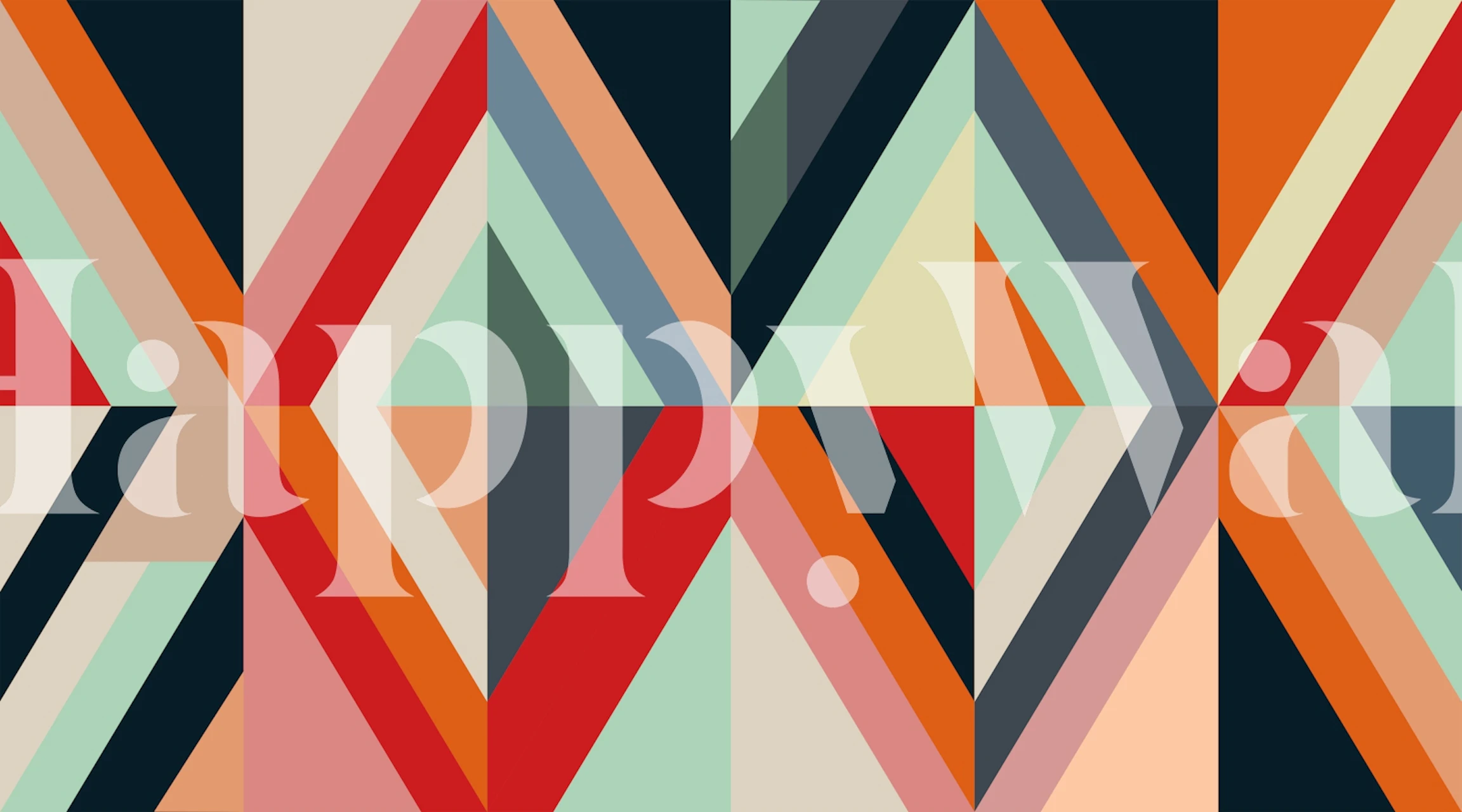 Colorful geometric triangles in various shapes and colors wallpaper