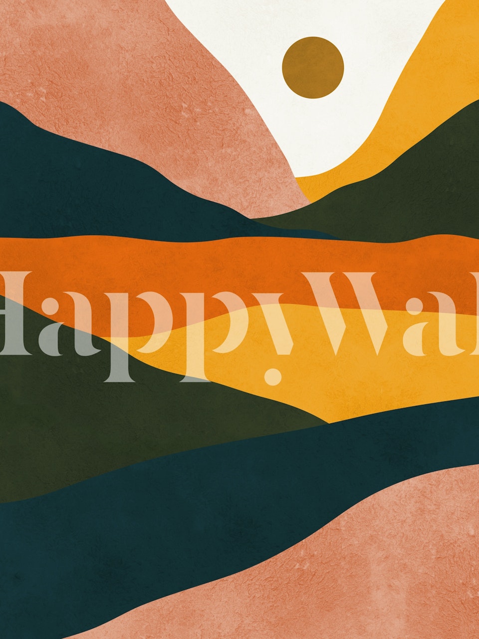 Colorful abstract landscape with earth tones wallpaper