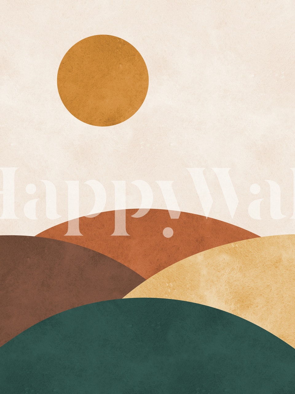 Watercolor landscape Tapete in einem Raum angezeigt