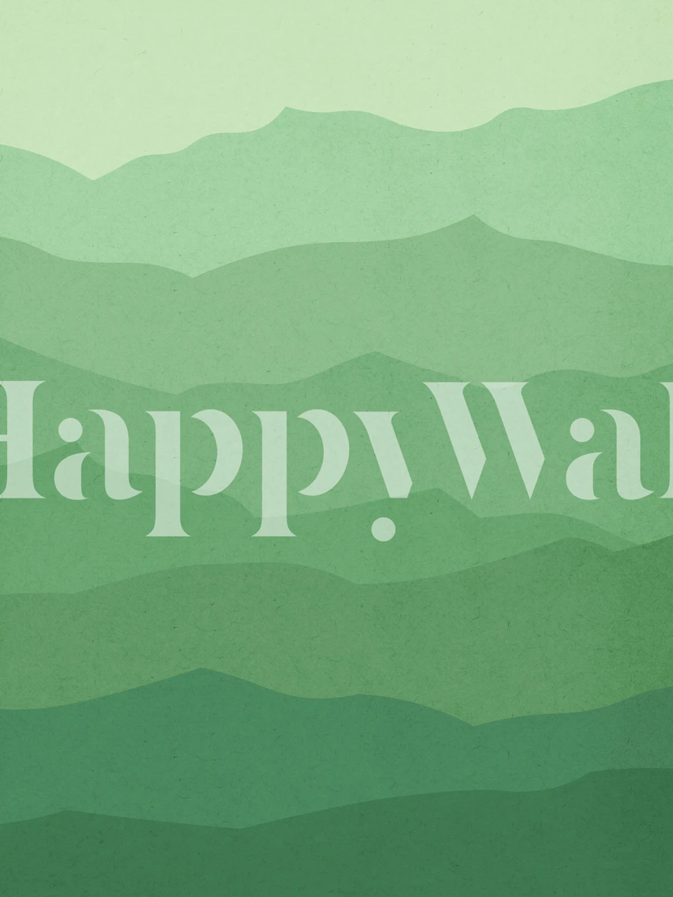 Layered green watercolor mountains wallpaper