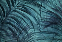 Lush Teal Green Tropical Palm Cove papel de parede