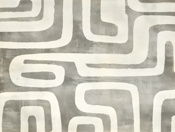 Tribal Shapes Abstract Art Beige
