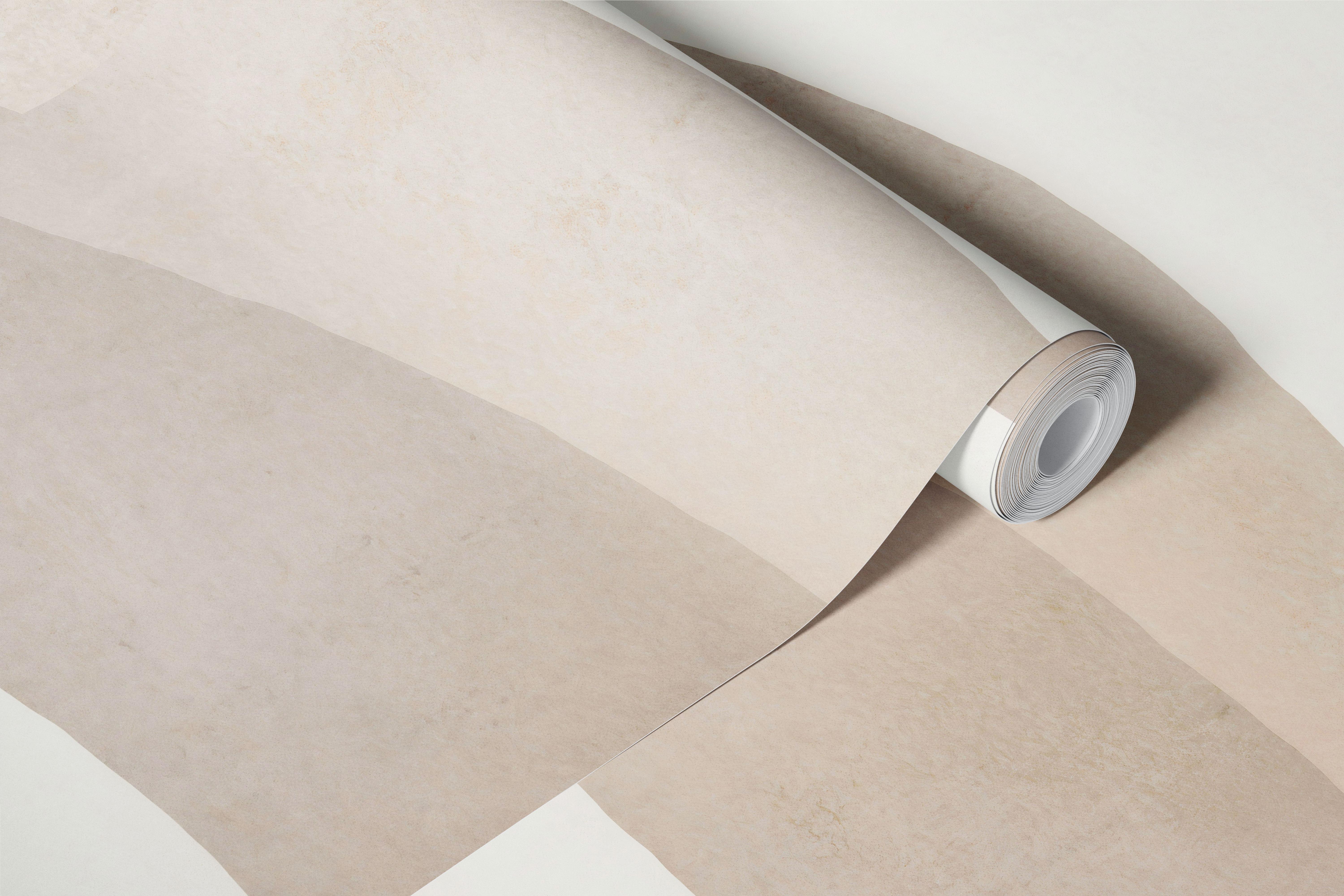 Papel pintado retro boho beige en una habitación neutra