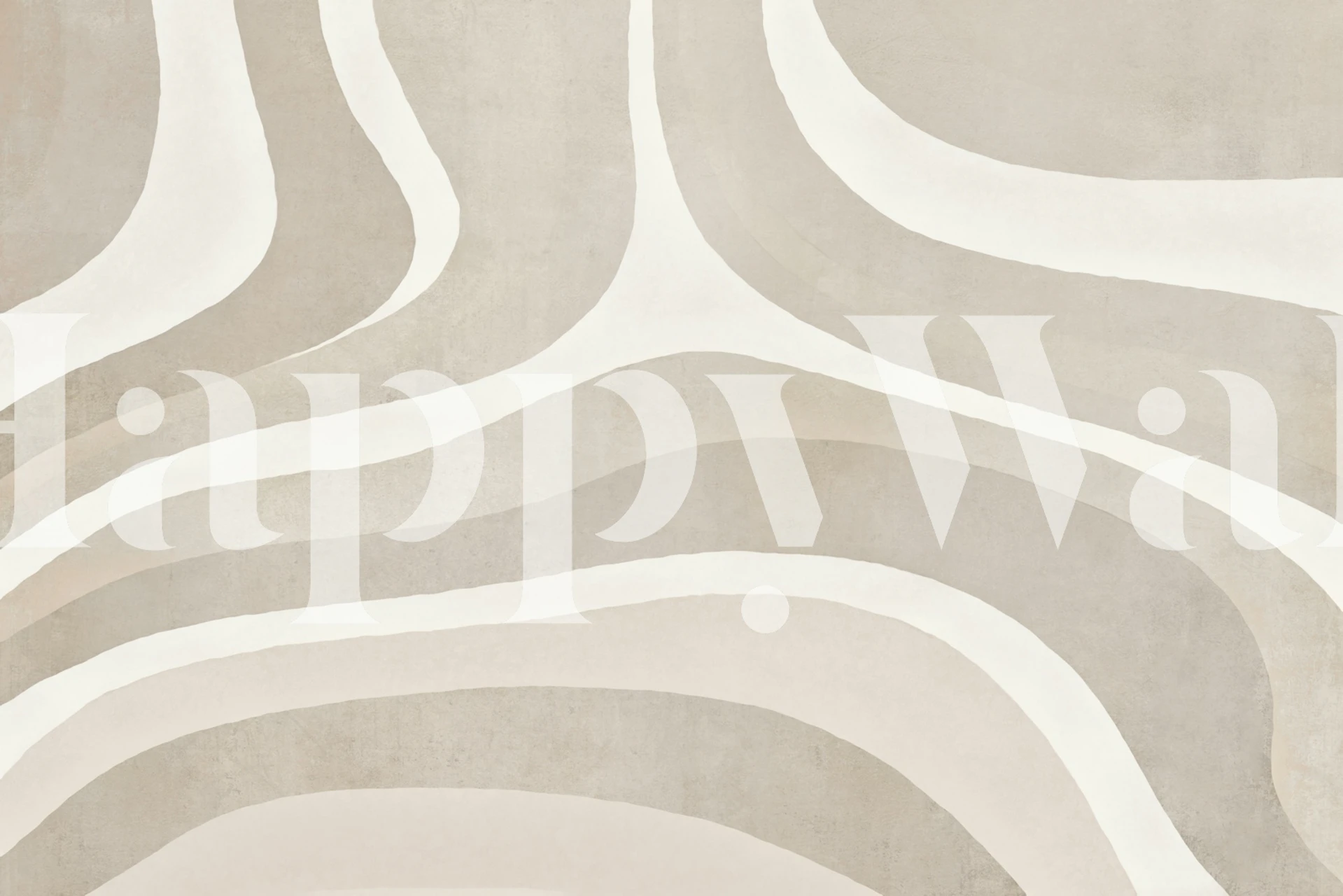 Retro boho vormen in sandy beige en crème kleur wallpaper