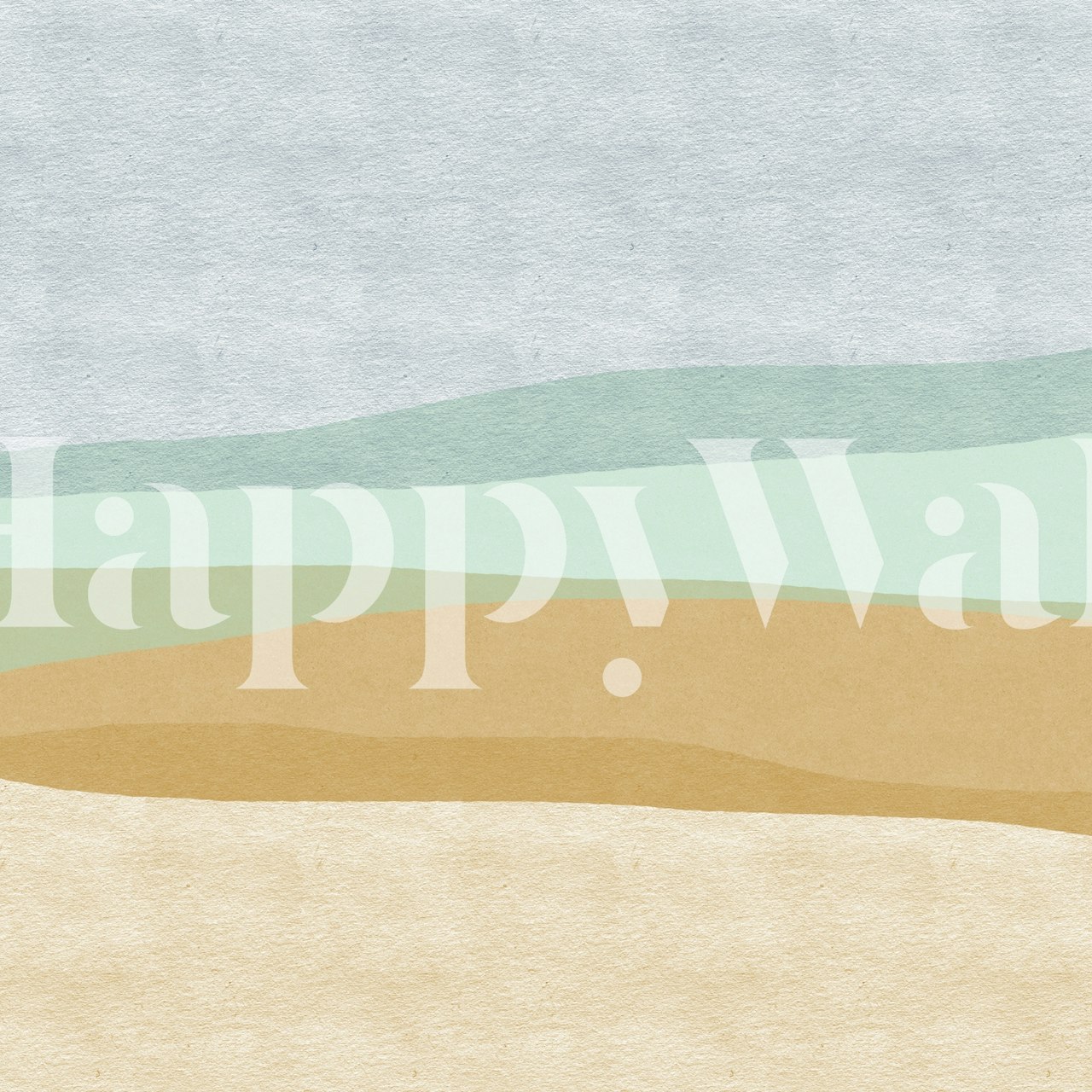 Abstract layered landscape in soft pastel colors wallpaper