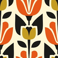 Midcentury tulips pattern / 3084 A behang