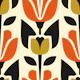 Midcentury tulips pattern / 3084 A
