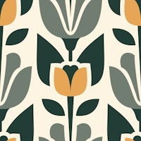 Midcentury tulips pattern / 3084 D behang