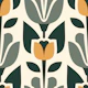 Midcentury tulips pattern / 3084 D