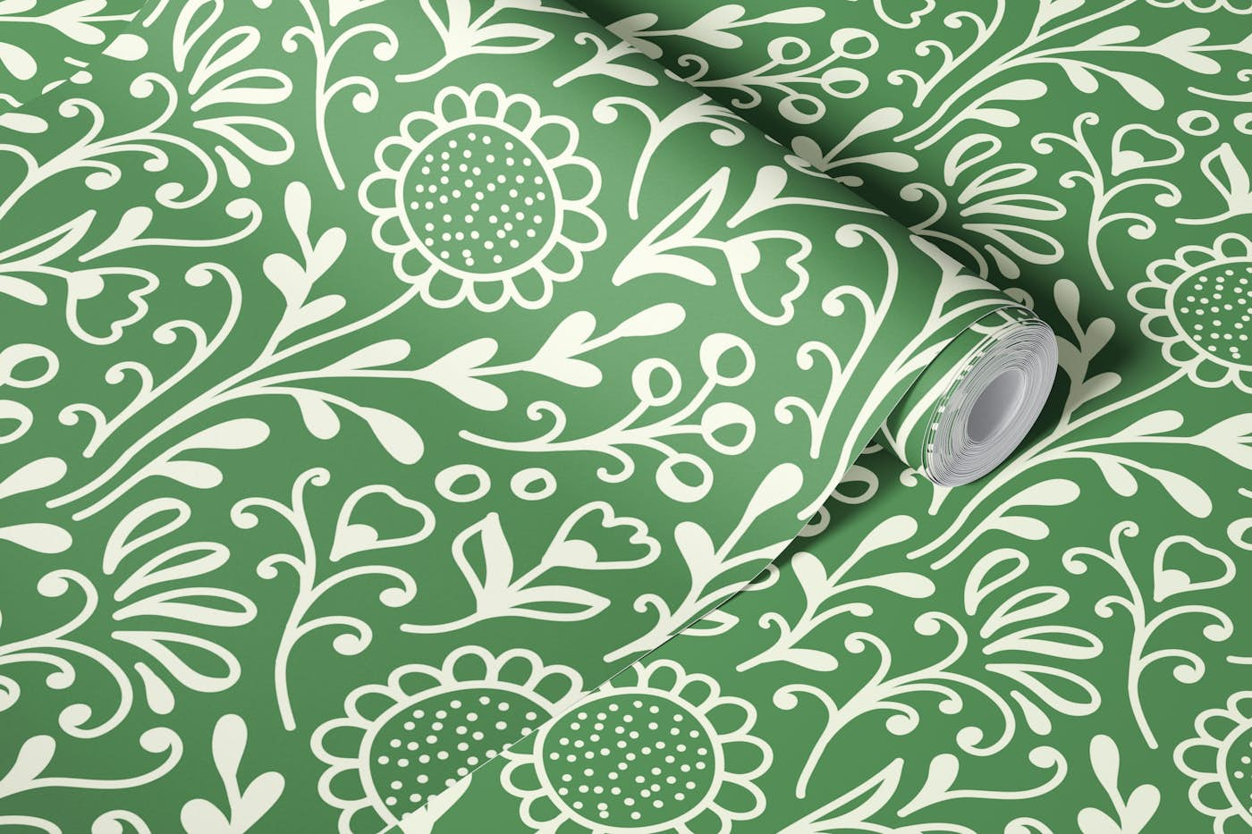 Hand drawn wildflowers pattern, 3146 D wallpaper roll