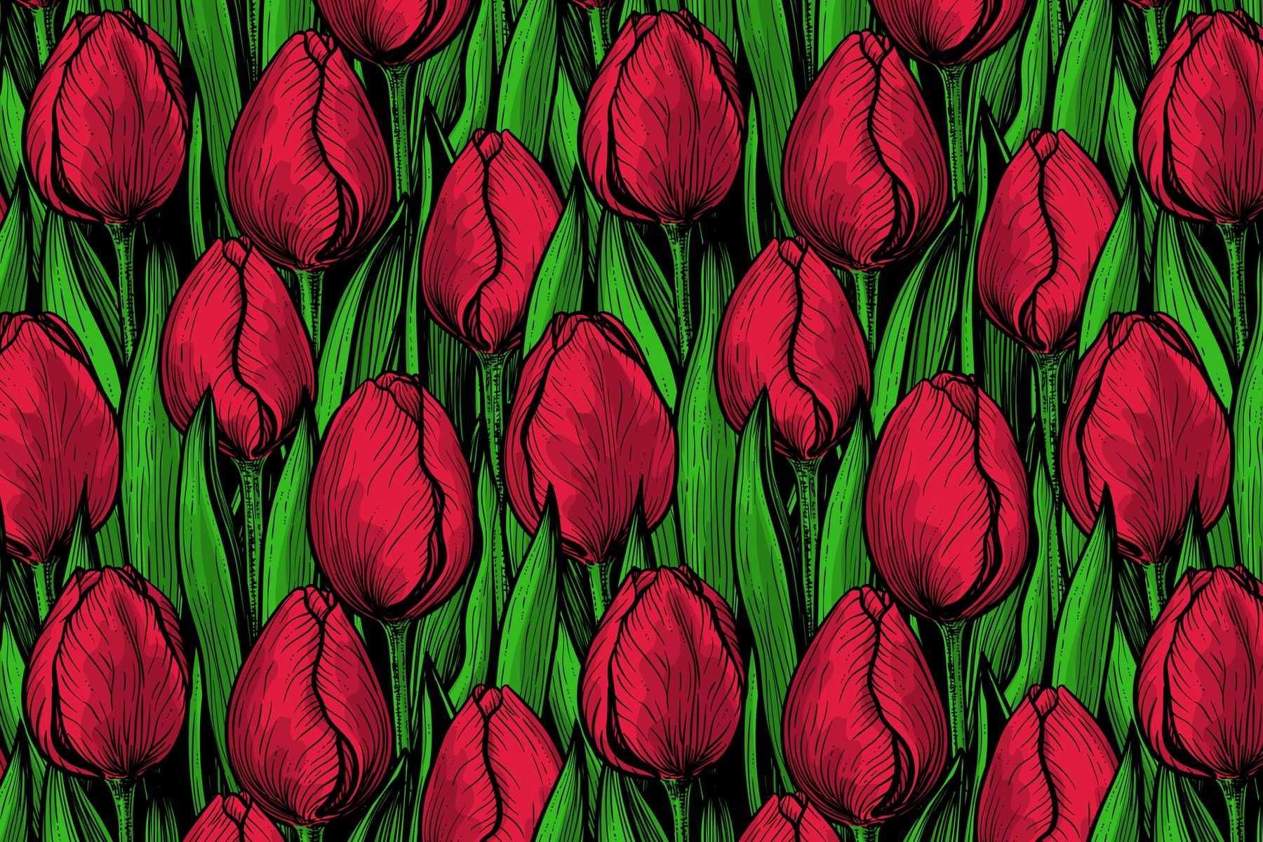 Buy Red tulips wall mural Free US shipping at