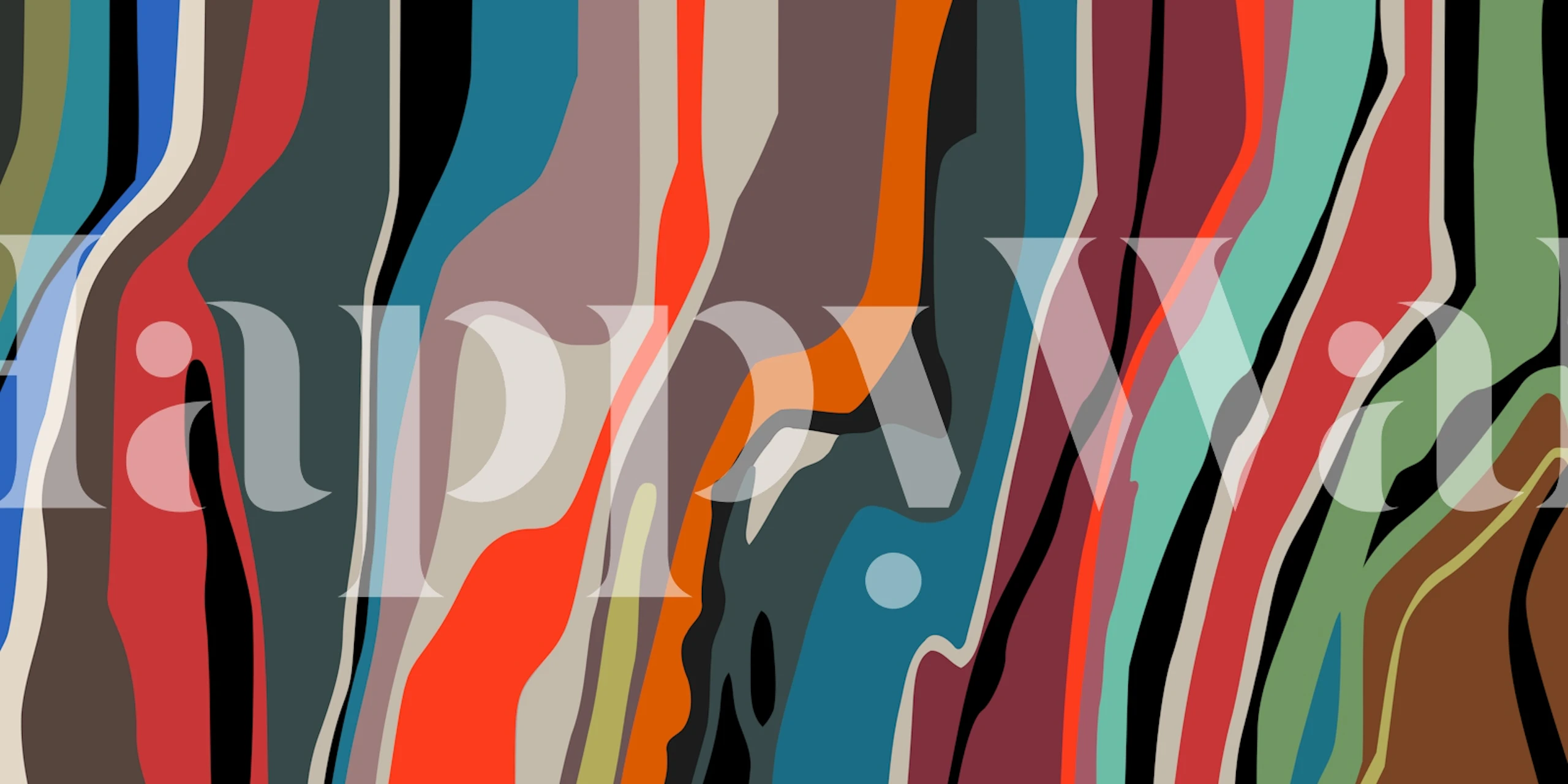 Papier peint Sinuous Shapes 12 dans une pièce