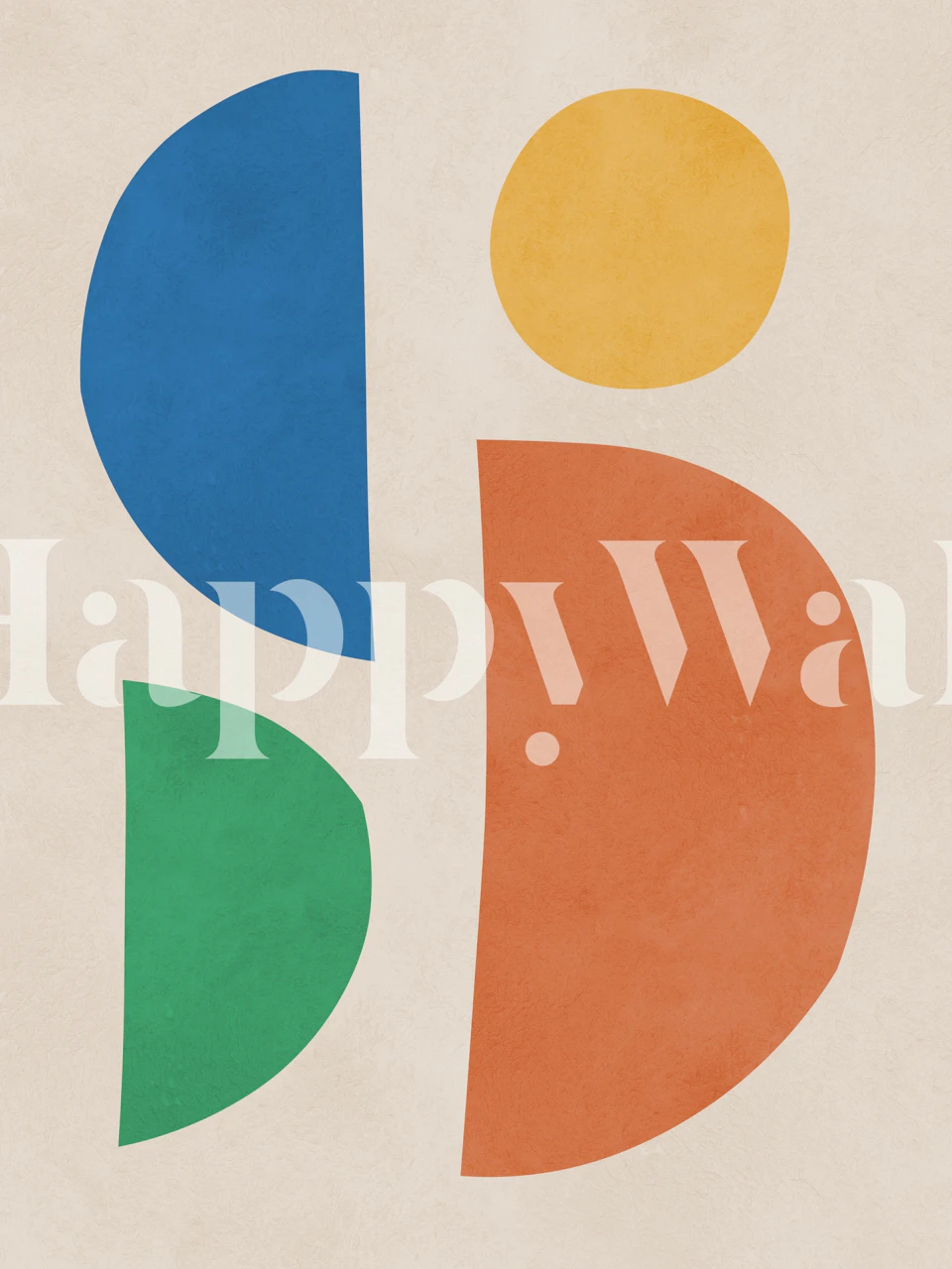 Colorful Expressionist circles wallpaper in a room