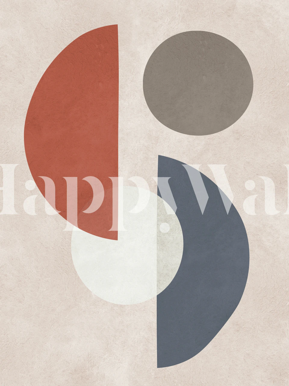 Expressionist circles wallpaper in a room