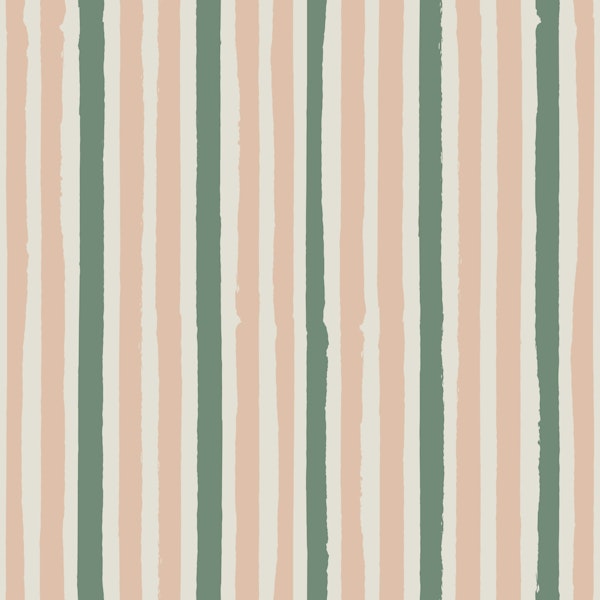 Retro stripes blush pink fern green