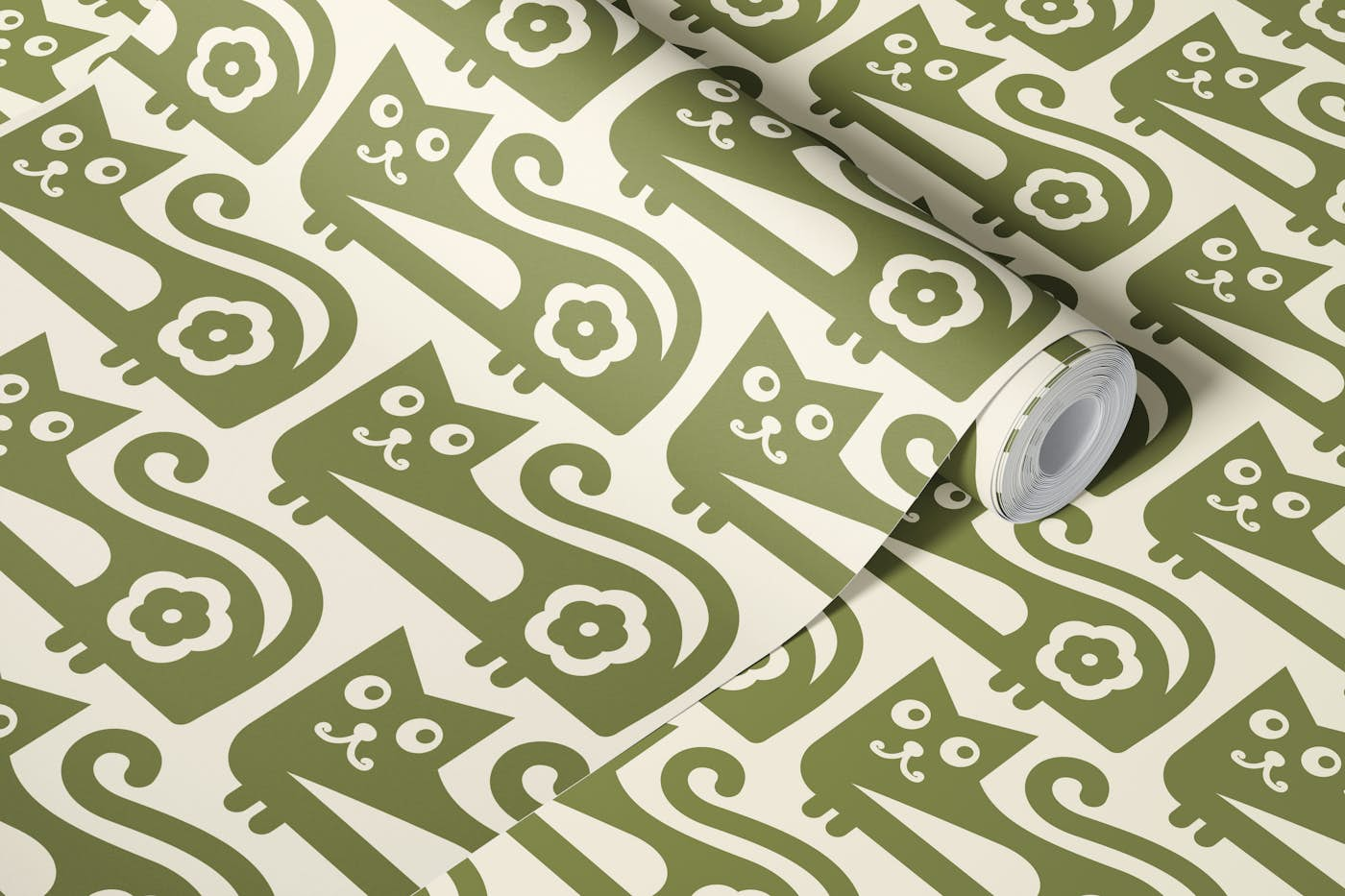 Funny cats pattern, 3088D wallpaper roll