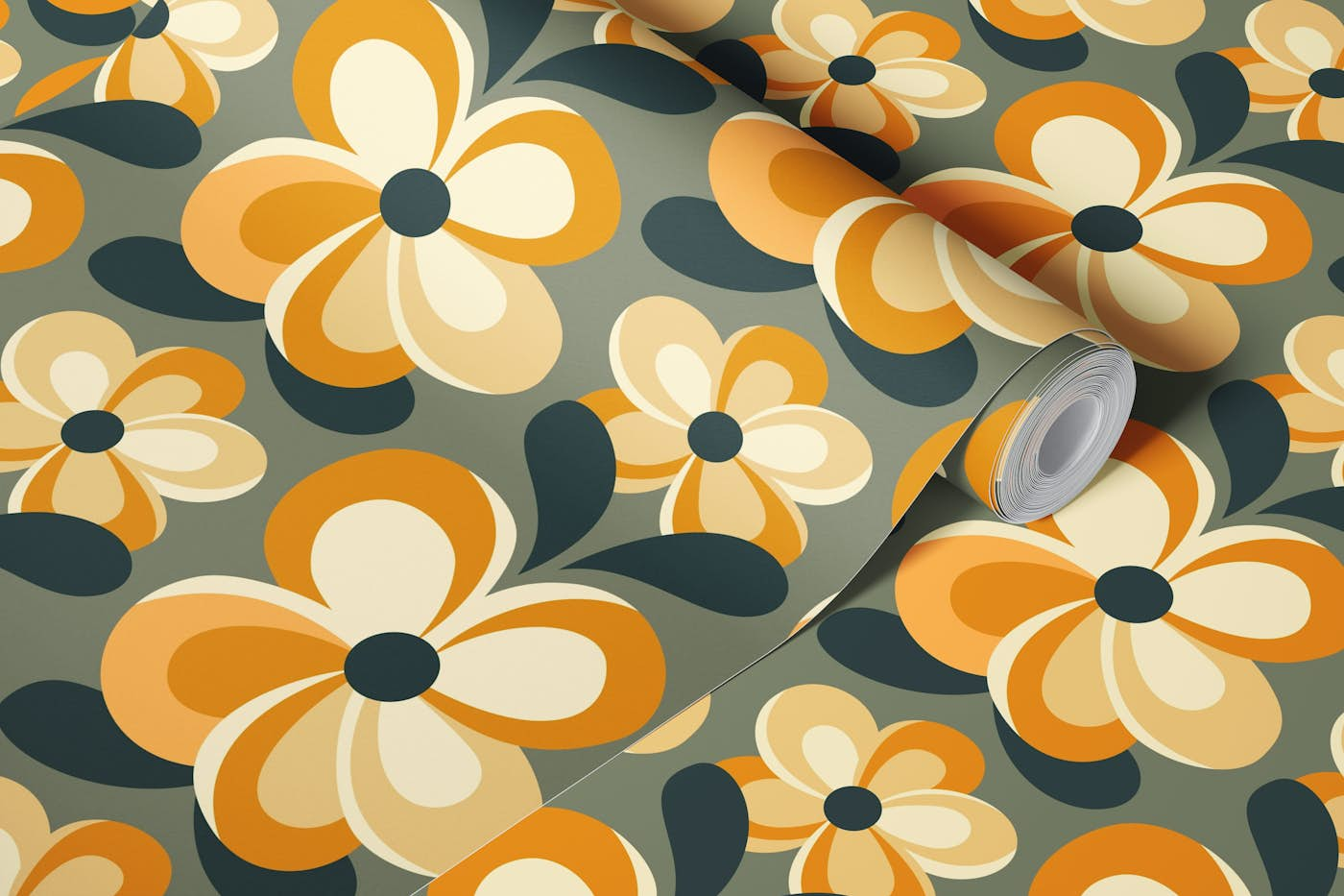 Vintage blossoms pattern, 3089 A wallpaper roll