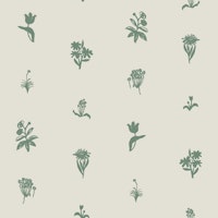 sparse floral sage green off-white ταπετσαρία