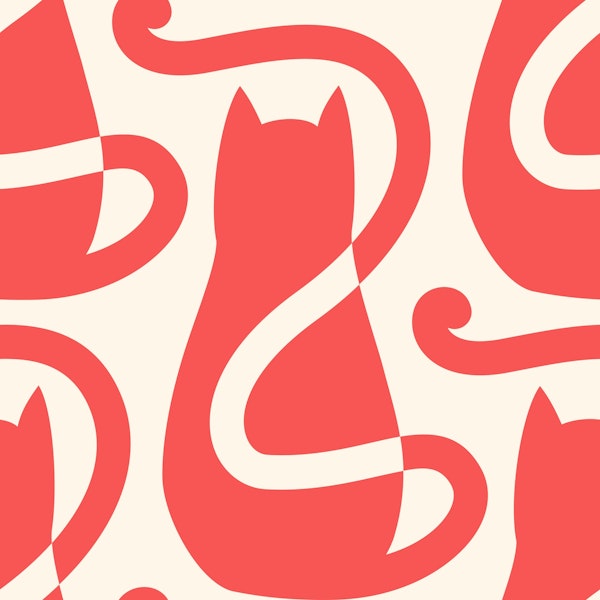 Red cats pattern / 3104A