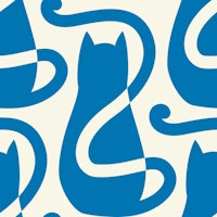 Blue cats pattern / 3104B ταπετσαρία