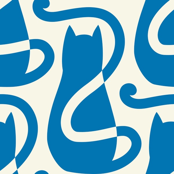 Blue cats pattern / 3104B