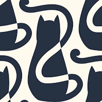 Black cats pattern / 3104C ταπετσαρία