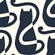 Black cats pattern / 3104C