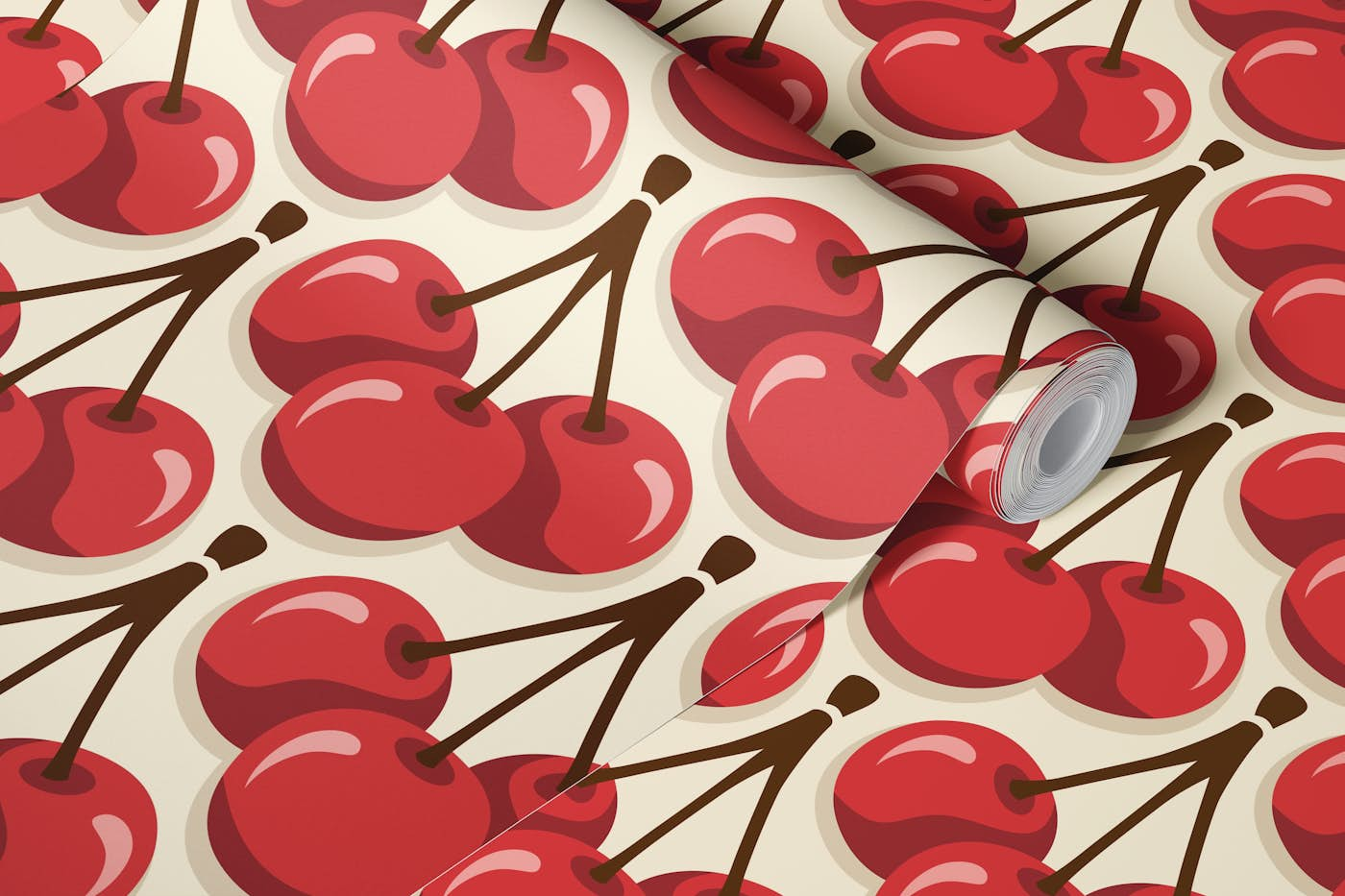 Juicy red cherries / 3116A wallpaper roll