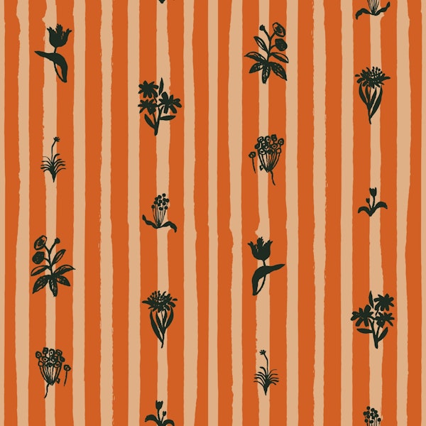 Stripes floral orange