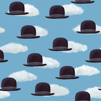 Homage to Magritte - Bowler Hats tapete