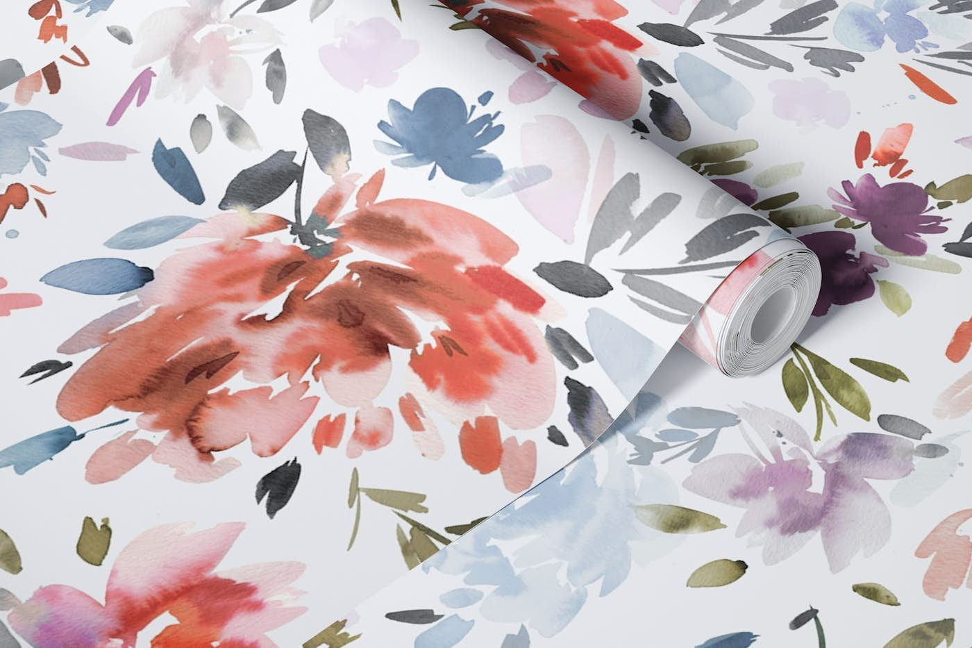 Classy peonies watercolor floral wallpaper roll