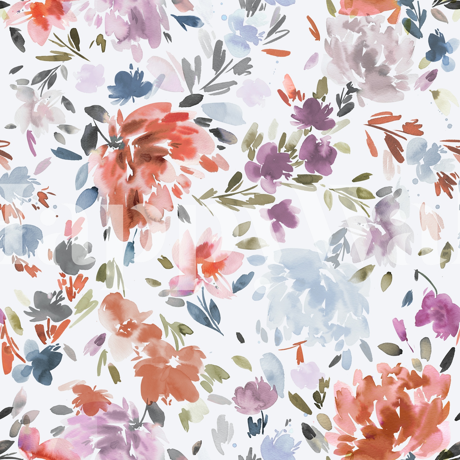 Classy peonies watercolor floral wallpaper | Happywall