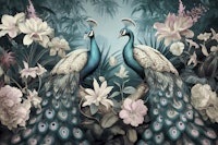 Peacocks Magic Jungle Paradise papiers peint
