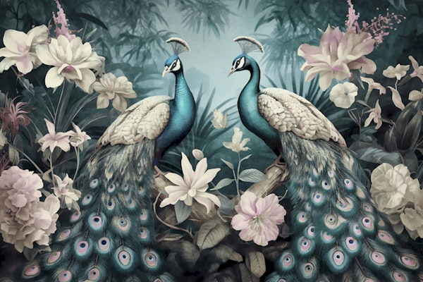 Peacocks Magic Jungle Paradise