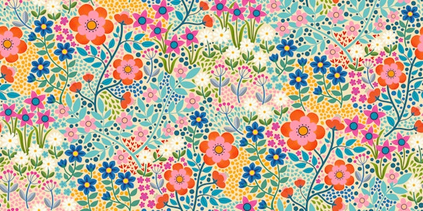 Summer Flower Garden on cream