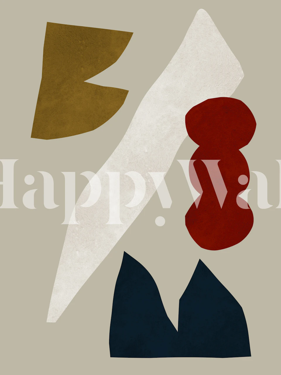 Abstract shapes in earthy tones: brown, red, navy, wallpaper