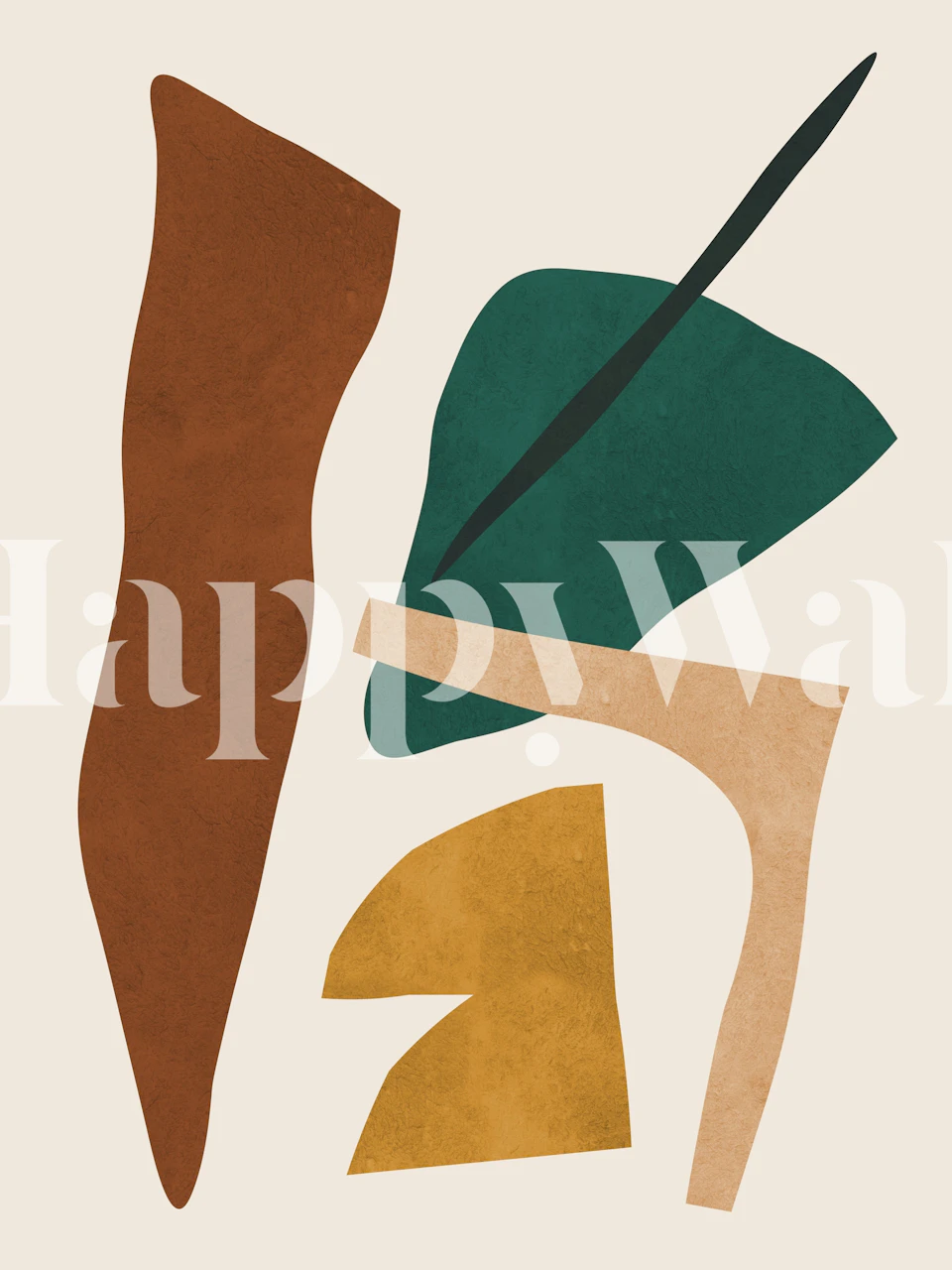 Abstract colorful shapes in earthy tones wallpaper