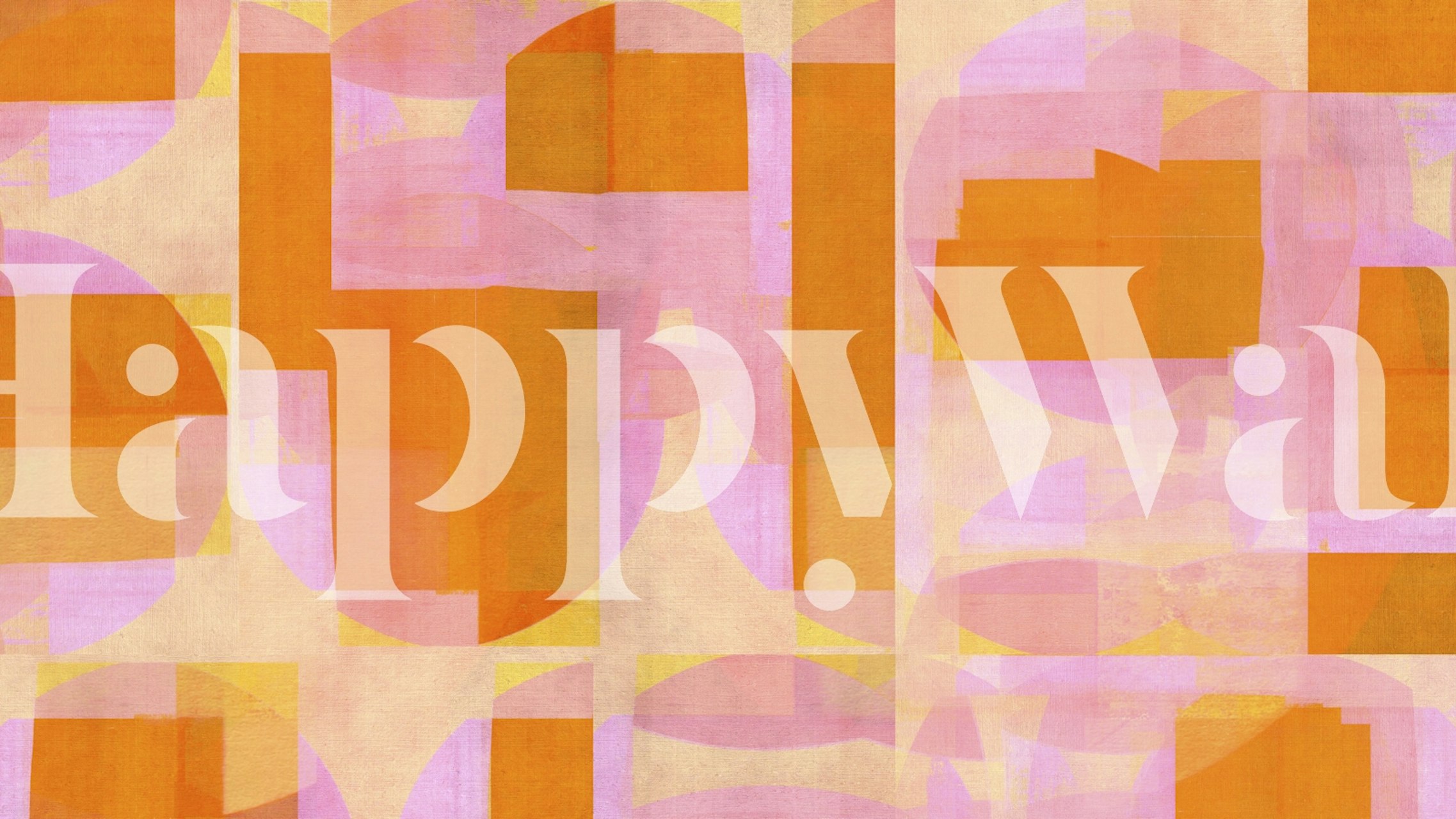 Geometric patterns with warm orange and pink hues wallpaper