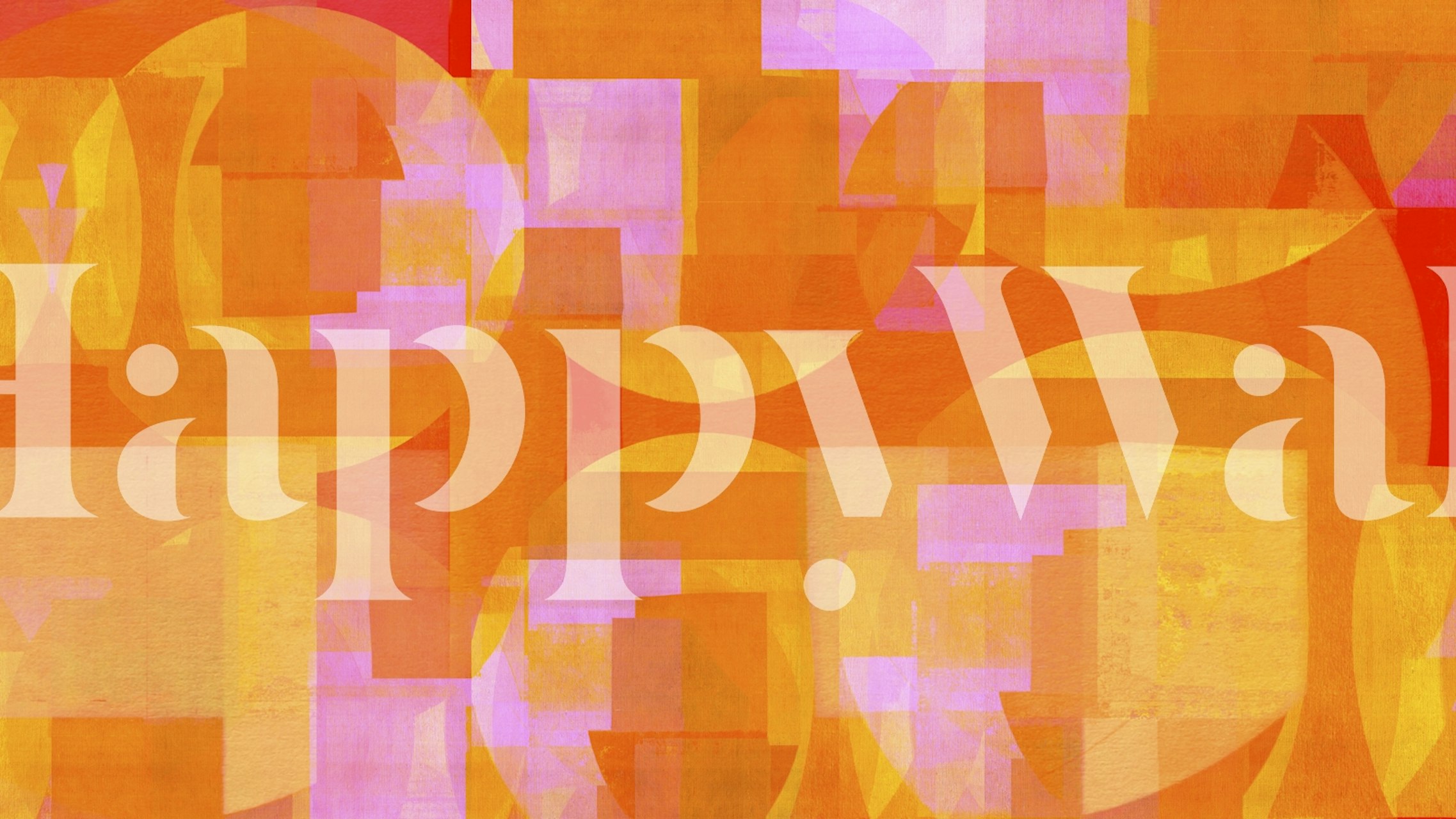 Geometric shapes in orange, pink, and yellow tones wallpaper