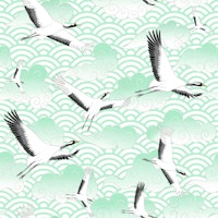 Flying Cranes on a Cloudy Sky 5 wallpaper