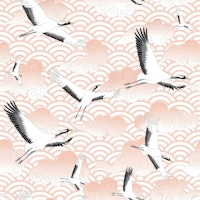 Flying Cranes on a Cloudy Sky 6 wallpaper