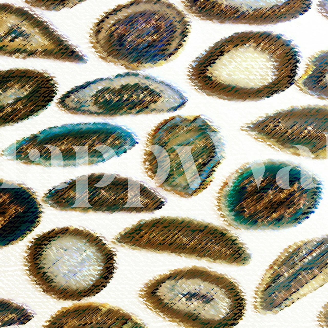 Nature shapes brown wallpaper in a room