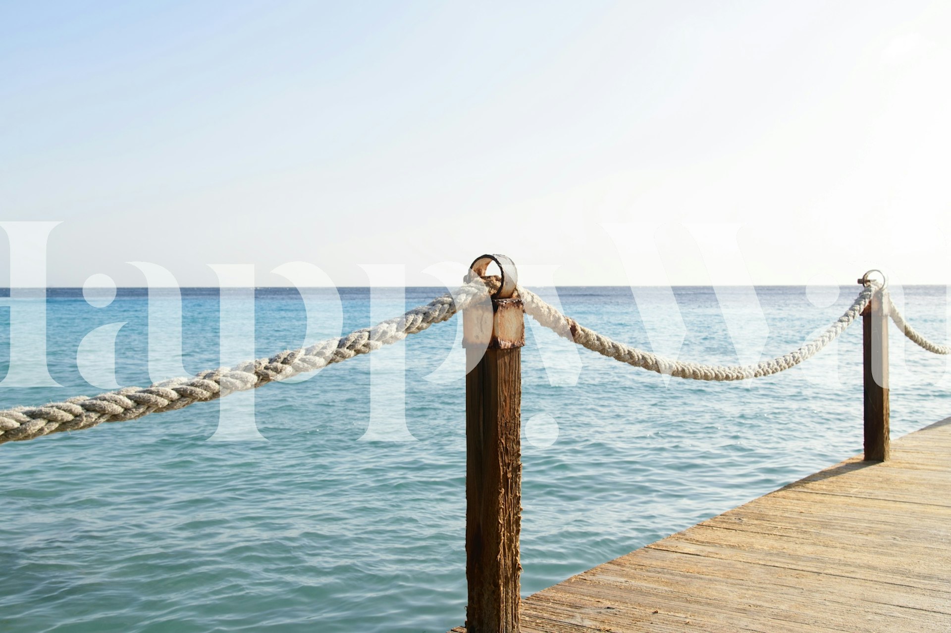 Caribbean Jetty wallpaper in a room setting