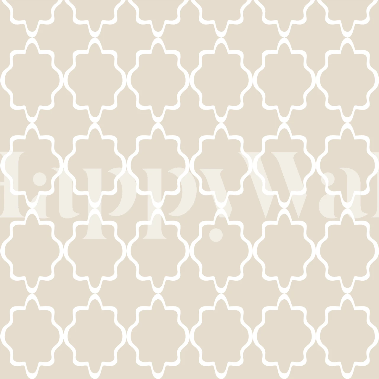 Tan beige geometric pattern wallpaper with white designs
