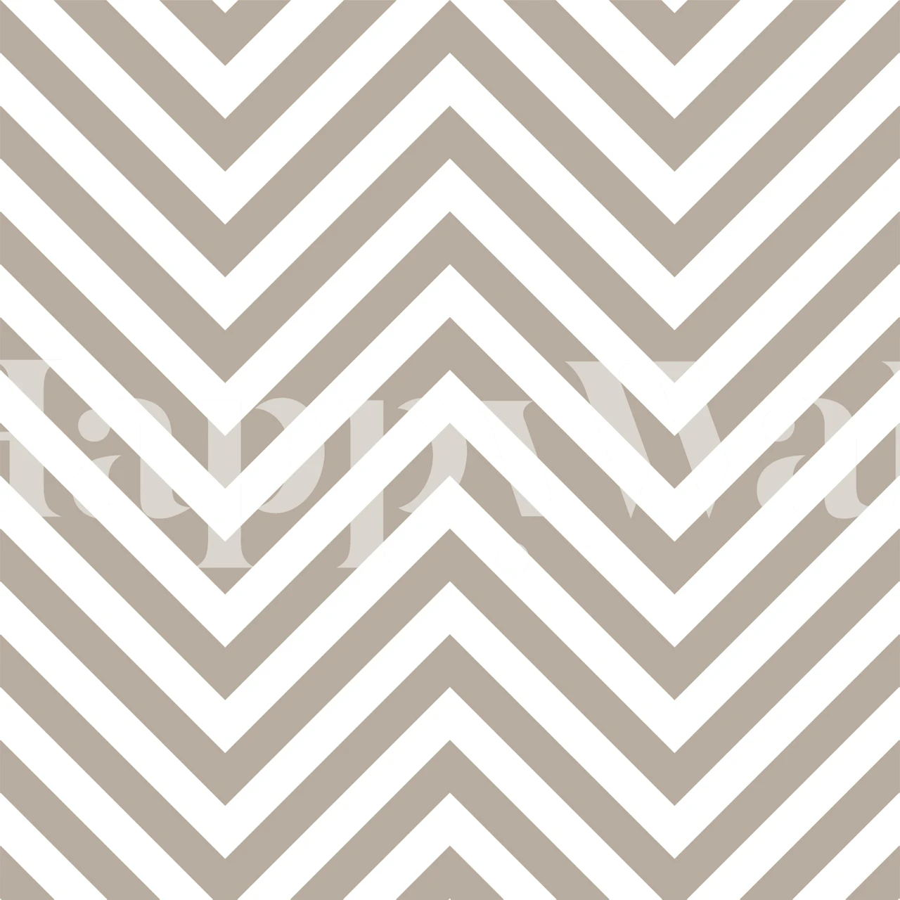 White and beige chevron pattern wall mural