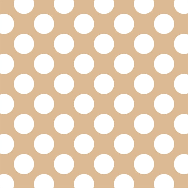 Jumbo polka dots in white and tan