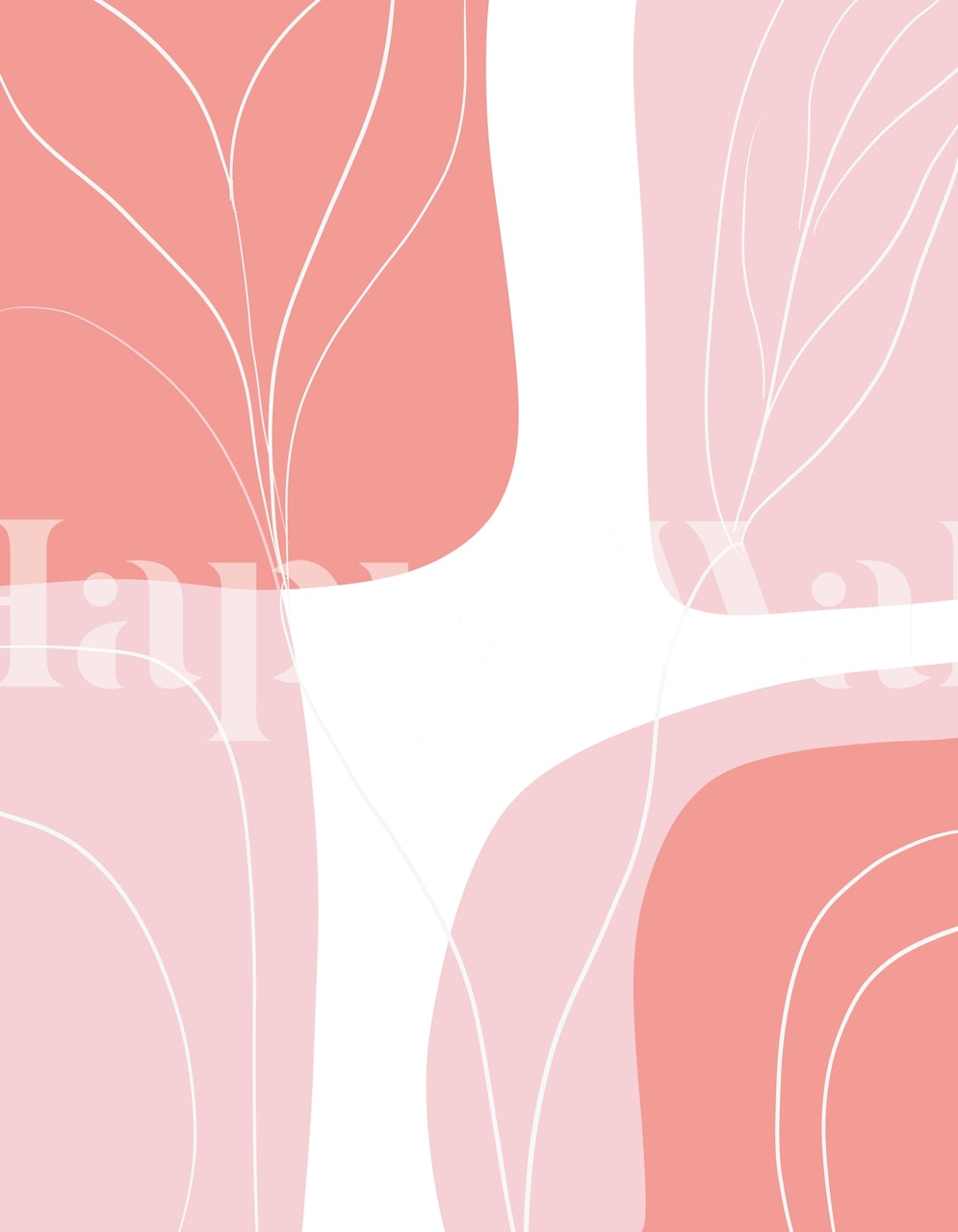 Naturelle Flower Shapes 1 wallpaper in a room