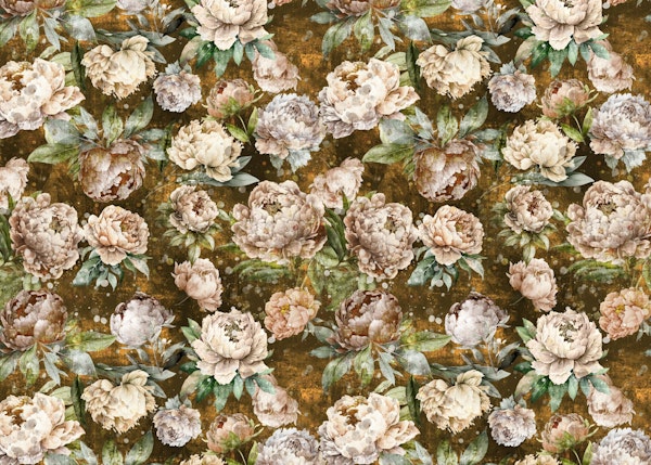 Peonies vintage old wood