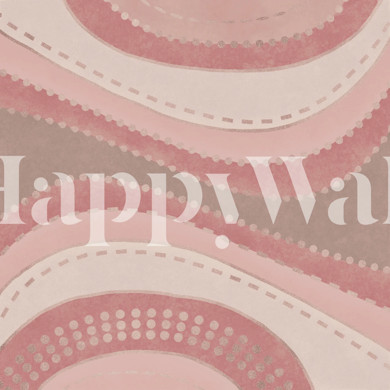 Abstract wave pattern wallpaper in peach and light pink colors